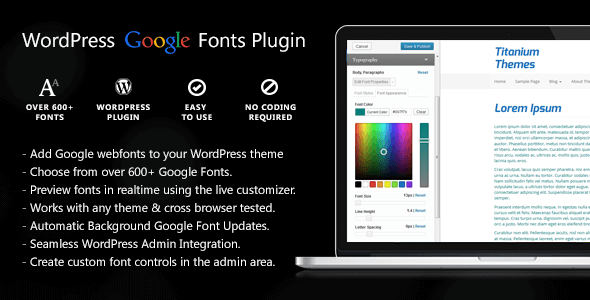 Easy Google Fonts WordPress Plugin