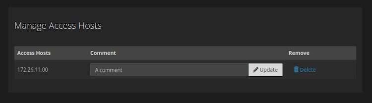 To Remove Access Host