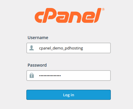 PD Hosting cPanel Login Screen