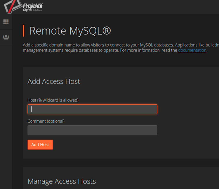 To allow remote hosts to access MySQL databases on your account