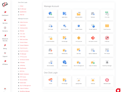 wordpress hosting manage account