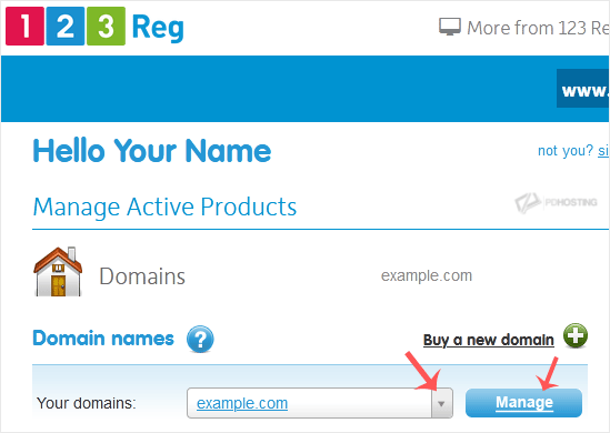 123-reg manage your domain