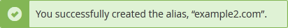 domain alias created successfully