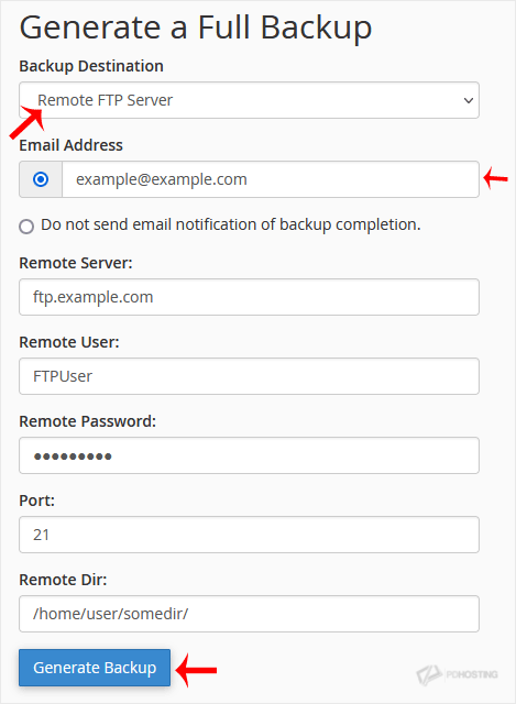 Generate a Full Remote Backup