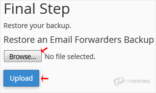 Final Step - Restore Upload
