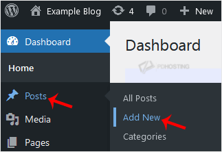 WordPress Add New Blog Post