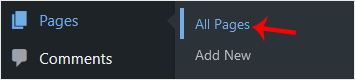 WordPress display all pages