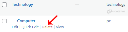 WordPress, remove category