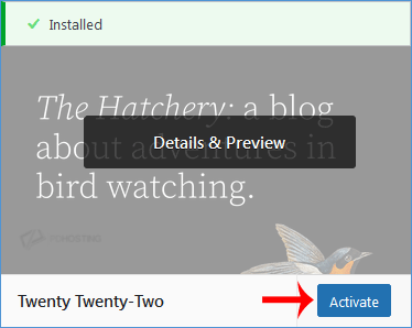 Activate WordPress Theme