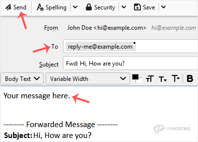 Mozilla Thunderbird email forwarded