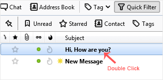 Mozilla Thunderbird, open email