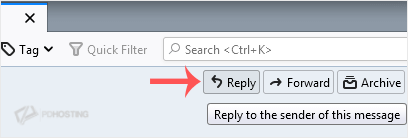 Mozilla Thunderbird, reply to email