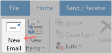 Outlook 2019 new email