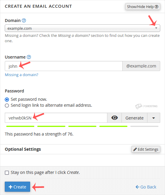 Email Account creation