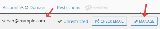 Email password change configuration