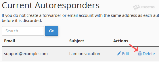 Delete existing autoresponder