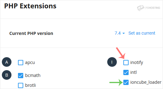 CloudLinux enable - disable PHP Extensions