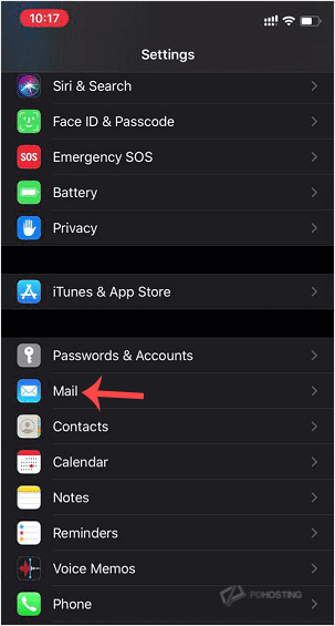 tap on Mail