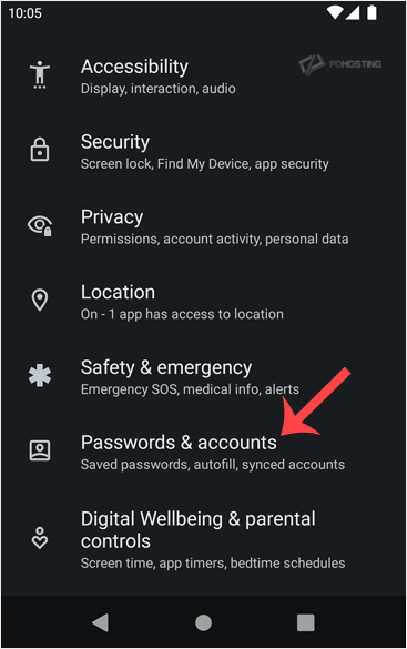 Passwords & accounts
