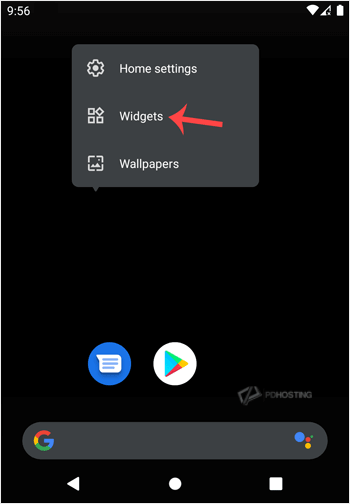 Tap on Widgets
