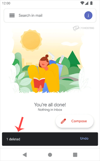 Email deleted message