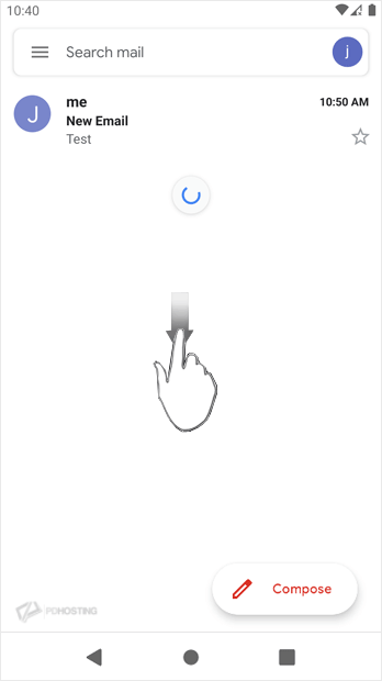 Pull down from the top of the screen