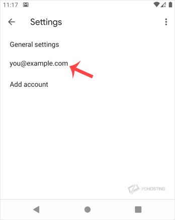 Select your email account