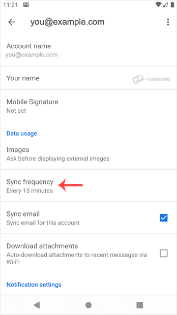 Sync frequency