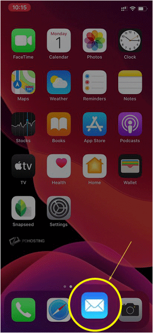 click on the Mail icon