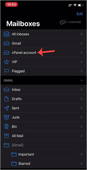 mailbox - cpanel account