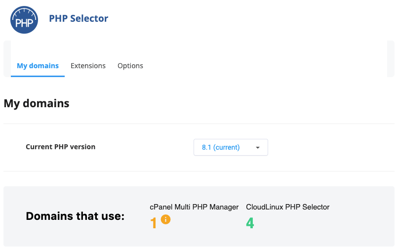 PHP Version Selector