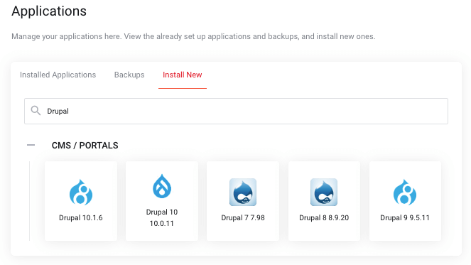 Install Drupal with PD Hosting easy