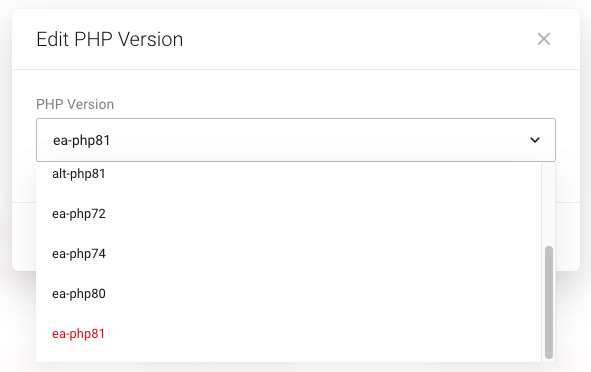 Quick switch PHP Version